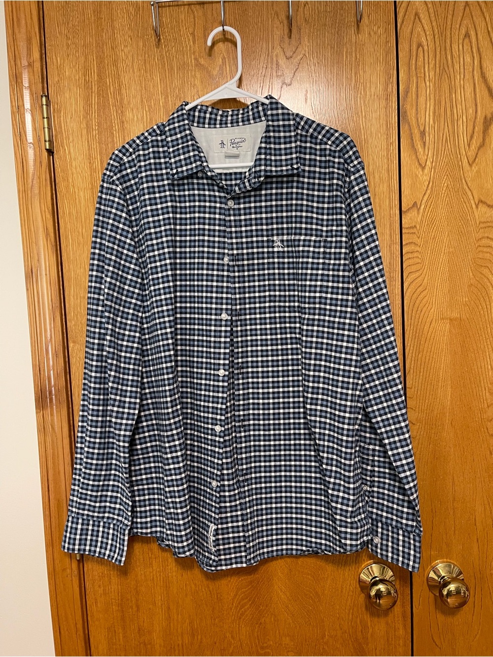 Original Penguin Navy & White Checked Shirt